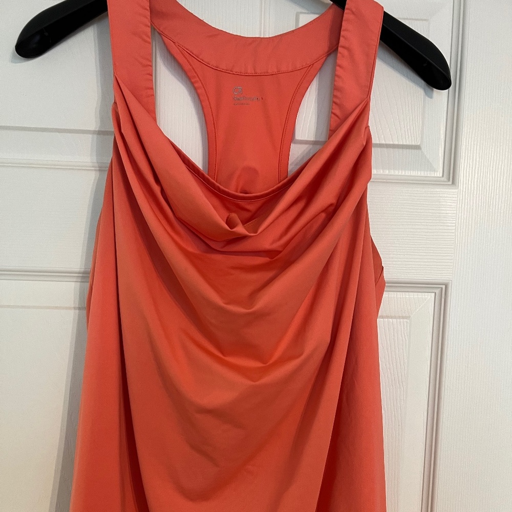 Gap Women's Large Workout Top, Salmon/ Racerback, Tank, Adjustable Bottom Hem
